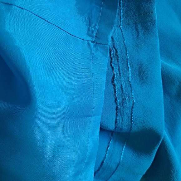August Silk Blue Collar S/S Silk Button Down Dress - Picture 8 of 9
